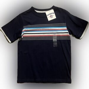 Toughskins Kids Navy Multi-Striped Tee